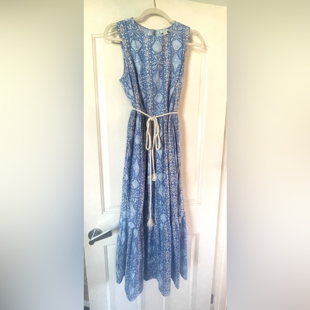 SALE! NWOT Crew Factory Blue Seaside Print Maxi Dress